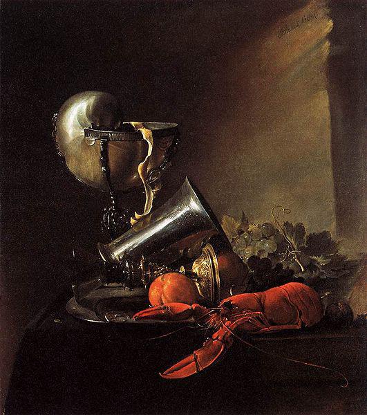 Jan Davidsz. de Heem Still Life with Lobster and Nautilus Cup (1634) by Jan Davidszoon de Heem Staatsgalerie Stuttgart Sweden oil painting art